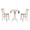 International Concepts Round 42 in Rd Ped Gathering Ht Table, 2 Stools, Unfinished, Ready to Finish, 42 in W, 42 in L, Wood K-42DPT-S312-2 - alternate 2